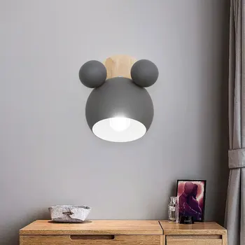 Kūrybos Mickey Mediniai Paprasta siena šviesos Svarstymą Miegamojo Lovos Apšvietimo tyrimą, Vaikų kambario sienos lempa