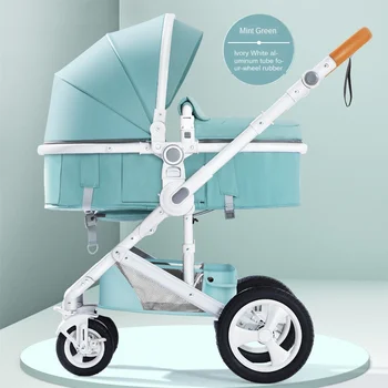 Aukštos kraštovaizdžio kelionės vežimėlis baby vaikutis gali sėdėti ir lankstymo lengvas, dviem-taip, amortizatorius keturi ratai kūdikiams vežimas