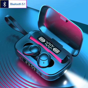TWS Bluetooth 5.1 Ausinės, 2000mAh Baterija Lauke, 9D Belaidžio ryšio Ausinių, Vandeniui Stereo Sporto Ausines su Mic
