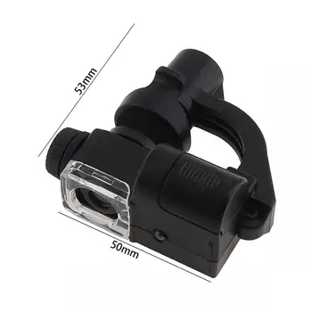 Nešiojamų Daugiafunkcinis 90X Mobilųjį Telefoną Tvirtinimo Mikroskopas su LED Šviesos ir UV Padirbtų Detektoriaus Senovinių Vertiname
