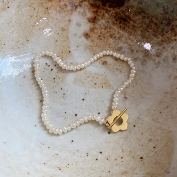 Louleur 925 Sterlingas Sidabro Gėlė Perlų Apyrankė Aukštos Kokybės Elegantiškas Aukso Granulių Grandinės Apyrankės Moterims Mados Fine Jewelry