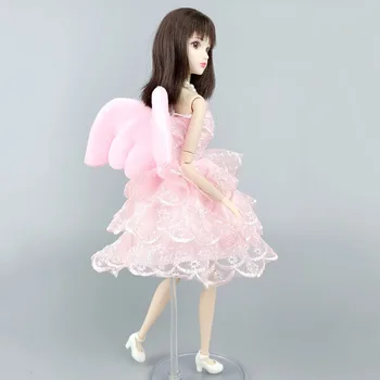 Angel Wing Nėrinių Mados Lėlės Drabužius Barbie Doll Dress Suknelė Trumpos Suknelės Komplektai Barbie Lėlių 1/6 Lėlės Priedai