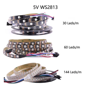 WS2813(WS2812B Atnaujinti) RGB Led Juostelės 30/60 Taškų/Led/m, Dual-Signalas, Led Atskirų Adresuojamo WS2812 IC DC5V