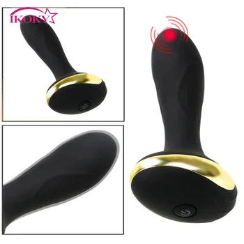 IKOKY Analinis Vibratorius 10 Režimas Prostatos Massager Silikono Sekso žaislas Vyrams Suaugusiems Butt Plug Butt Plug Sekso Produktas