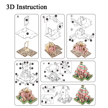 Velnio Ratas 3D Mediniai Contruction Įspūdį Pastato Modelis 
