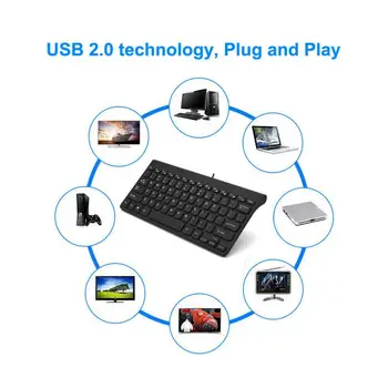 Mini USB 2.0 Ultra Plonas Mini Laidines Klaviatūra, Skirta 