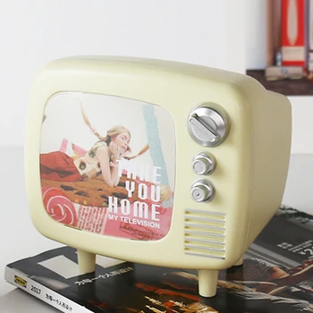 Mielas Vintage TV Formos Pinigų Taupymo Dėžutė Monetų Banko su Nuotrauka Lango Namų Dekoro Fotografijos Rekvizitai Vaikiškų Žaislų(Atsitiktinė Spalva)