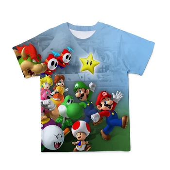 Berniukų Ir Mergaičių Vasaros 3D Marškinėliai Mario Spausdinimo Vaikų Drabužiai Klasikinis Žaidimas marškinėliai Hip-Hop Vaikai Mados Juokinga t-shirt