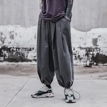 Naują Atsitiktinis Haremo Kelnės, vyriškos Mados vientisos Spalvos Prarasti Hip-Hop Kelnės Vyrams Streetwear Elastinės Juosmens Kelnės Mens M-2XL