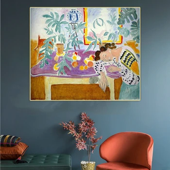 Citon Henri Matisse《natiurmortas su kabina》Drobė Meno Aliejaus Tapybos Kūrinys Plakato Nuotrauką Sienų Dekoras Fone Namų Apdaila