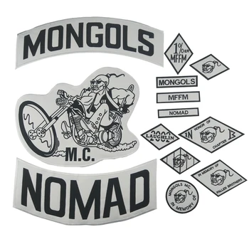 Mongolija Pleistras Nomad MC Striukė Pleistras Nustatyti Dviratininkas Didelių Atgal Motociklo Striukė Drabužių Rider emblemos Tautos MFFM Appliques Lipdukas