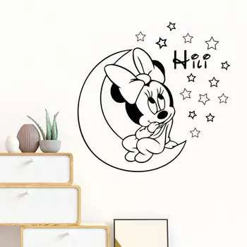 Disney Asmeninį Pavadinimas Minnie Mouse Kūdikių Sienos Lipdukas Vinilo Lipdukas Užsakymą Plakato sienų lipdukai vaikų kambario Mielas Nemokamas pristatymas