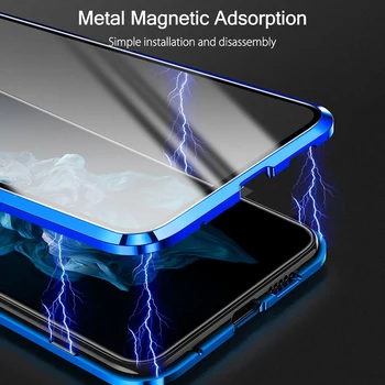 A71 Atveju 360 Dvipusis Stiklo Atvejais, Samsung Galaxy A71 Magnetinės Metalo Buferį Galinį Dangtelį Sumsung 71 A715F Coque Caso