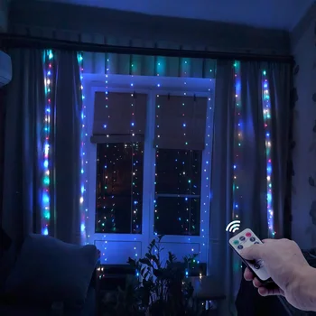 3M Kalėdų LED String žibintai Mirksi Žiburiai Nuotolinio Valdymo pultas USB Naujųjų Metų Girliandą Atostogų Dekoracija Namuose Miegamojo Lango