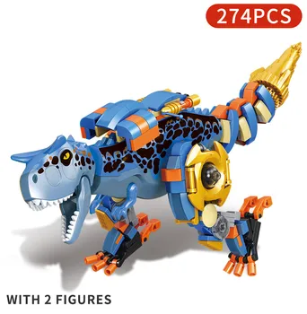 274pcs Juros periodo Dinozaurų Mutantas Tyrannosaurus Rex Karo Parkas Miesto Statybos Blokus Duomenys Pasaulyje Plytų Vaikų Žaislai Vaikams