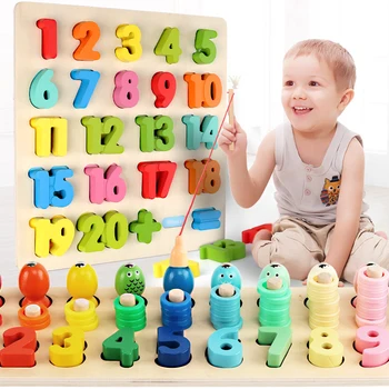 Vaikų Medienos Žaislai Montessori Ugdymo Galvosūkiai Kūdikis Mokosi Skaičiuoti Numerių Atitikimo Skaitmeninės Formos Rungtynės Rinkiniai Matematikos Žaislai, Dovanos
