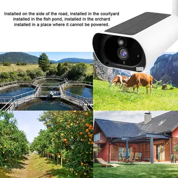 EVKVO Saulės Energijos Belaidžių IP kamerų Įkrauti Akumuliatorių 1080P 4X Priartinimas Garso ir SPINDULIŲ Naktinio matymo Lauko Vaizdo Stebėjimo VAIZDO Kamera