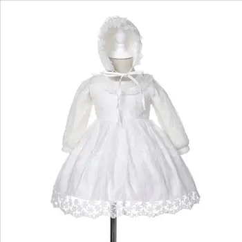 Naujausias Gimtadienio Baby Girl Kūdikis, Kalėdų Dress Šalies ilgomis Rankovėmis Balti Oficialų Bamblys Naujas Gimęs Kūdikis Mergina Drabužius RBF194011
