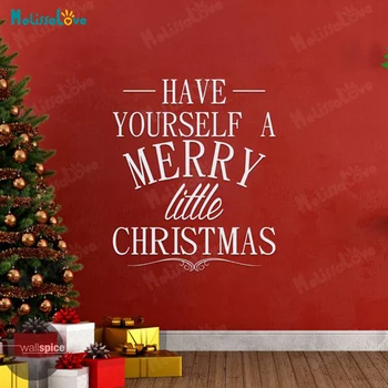 Kalėdų Citata Decal Kalėdos Sienos Žodžius, Pasirašyti Festivalis Dekoro Turi Yourself A Merry Little Christmas Vinilo Sienos Lipdukai B842