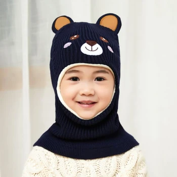 2020 Karšto Bžūp Vaikas Super Šiltos Žiemos Balaclava Vilnos Beanies Megzti Skrybėlę ir Skara, skirta 3-8 Metų amžiaus Mergaitė Berniukas Skrybėlės