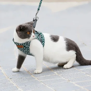 Lauko Katė Vest Panaudoti Pavadėlio Nustatyti Japonų Stiliaus Pet Šuo, Katė, Diržas Liemenės Apykaklės Vaikščioti Pavadėliu Nustatyti Naminių Kačių Liemenė