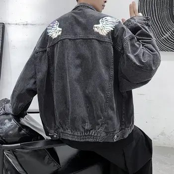 Privathinker Hip-Hop Atspindintis Sparnus vyriški Džinsai Švarkai 2020 M. Rudenį Streetwear Vyrų Negabaritinių Jean Paltai korėjos Žmogus Atsitiktinis Viršūnės