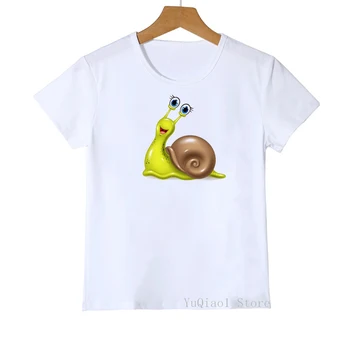 Naujausias Žalioji sraigė print t shirts mergaitės berniukai juokinga 2-12 metų vaikams drabužių mergaitės berniukai marškinėlius harajuku kawaii drabužius t-shirt