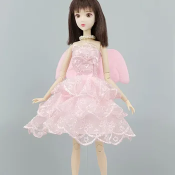 Angel Wing Nėrinių Mados Lėlės Drabužius Barbie Doll Dress Suknelė Trumpos Suknelės Komplektai Barbie Lėlių 1/6 Lėlės Priedai