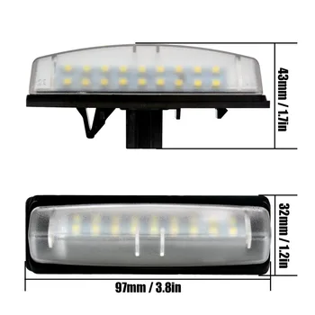 Niscarda 2vnt Balta LED Skaičius Licencijos numerio apšvietimo Lemputės Toyota Camry Aurion Prius 
