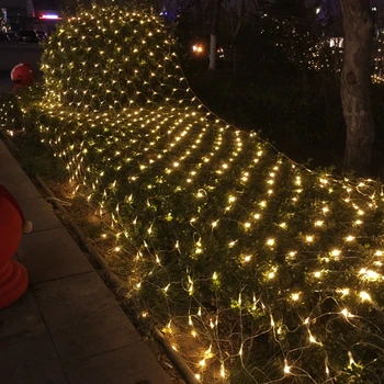 LED Net Akių Styginių Šviesos 1.5x1.5M 3x2M 6x4M 8 režimai 220V Pasakų Dekoratyvinis Apšvietimas Kalėdų, Vestuvių Square Park Apdaila