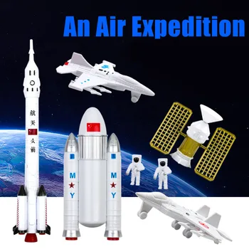 7Pcs/Set Kosmosą Raketų Žaislas Pilotuojamų Kosminių Skrydžių Palydovų Modeliu, Žaislai Ankstyvojo Ugdymo Pramogų Žaislai