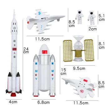 7Pcs/Set Kosmosą Raketų Žaislas Pilotuojamų Kosminių Skrydžių Palydovų Modeliu, Žaislai Ankstyvojo Ugdymo Pramogų Žaislai