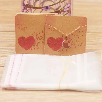 24designs bižuterijos Ekranas Karoliai pakabukai paketo kortelės širdies/ gėlių /marmuro stiliaus pakabukas displaycard100pc+100oppbag