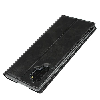 Premium Odos apversti Atveju Flip Cover Case for Samsung Galaxy Note 10 Plus (5G)-Ultra Plonas Magnetinio adsorbcijos Atveju verslo