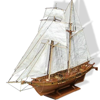 Montavimas Statybos Rinkiniai Laivo Modelį, Medinis Burlaivis Žaislai Buriavimo Modelis Surinkti 1:100 Medinis Rinkinys 