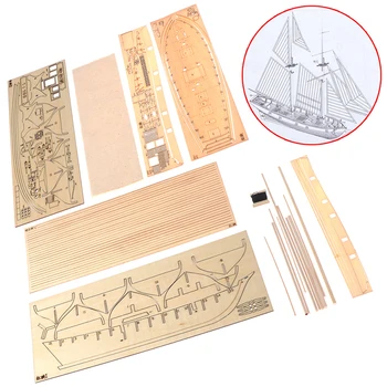 Montavimas Statybos Rinkiniai Laivo Modelį, Medinis Burlaivis Žaislai Buriavimo Modelis Surinkti 1:100 Medinis Rinkinys 