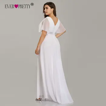 Plius Dydis Vestuvių Suknelė 2020 Kada nors Gana Paplūdimys Paprastas-line Šifono Balta Skraiste De Mariee Elegantiškas V-kaklo Vestido De Noiva