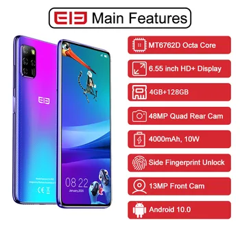 E10 Pro Mobiliųjų Telefonų 4GB 128GB 48MP Quad Galinės Kameros Octa Core 6.55 colių Ekranas 4000mAh Android 10.0 Išmaniojo telefono NFC