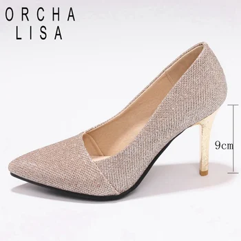 ORCHA LISA Batai, moteris, Ponios aukštakulniai siurbliai Moterų Nurodė, kojų 9cm Stiletto kulniukai Aukso, Sidabro, Juodos, Rožinės office batai