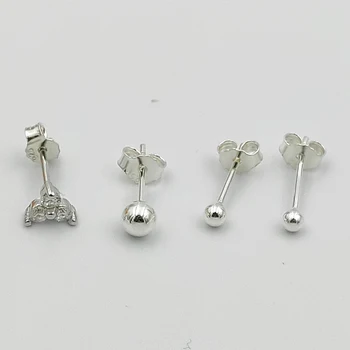 925 Sterlingas sidabro gėlė Kubinių zirconia auskarai tiny ball ausies stud Helix Auskarų vėrimo Papuošalai 4pcs/Set