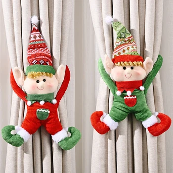 Kalėdų Elf Sniego Uždanga Sagtis Lėlės Dekoro Santa Ornamentu Kalėdų Dekoro Namuose Kalėdų Dovana Naujųjų Metų Langų Dekoro