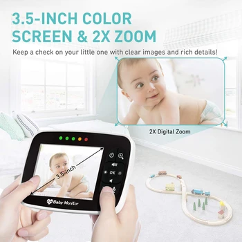 3.5 Colių LCD Ekrano Kūdikių Naktinio Matymo Kamera Video Baby Monitor （ Stebėti Parduodamas Atskirai） Vaizdo ir Garso Belaidžio CMOS