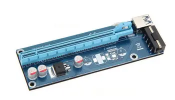 2vnt Stove pci-e 1x iki 16x kasybos specialaus adapterio, Plėstuvas Stovo Adapteris Kortelės SATA 15 pin Male su 6 pin Maitinimo Laidas USB3.0