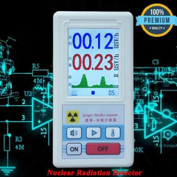 LCD Beta Gama X-ray Counter Radioaktyviųjų Detektorius Branduolinės Spinduliuotės Detektorių Asmeninis Dozimetras Radioaktyviųjų Testeris Marmuro Įrankis