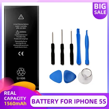 1560mAh Bateriją Apple iPhone 5S 5C Mobiliojo Telefono 0 Ciklo Vidaus Baterijos Su Įrankių Rinkinys
