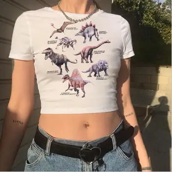 Vasaros Moterų Mados Dinozauras, Print T-Shirt