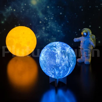 Lašas 2020 Naujas 3D Spausdinimo Žemės Lempos Įkraunama Planetą Naktį Šviesos, Miegamojo dekoravimo Kaip Galaxy Lempos Vaikų Dovanų
