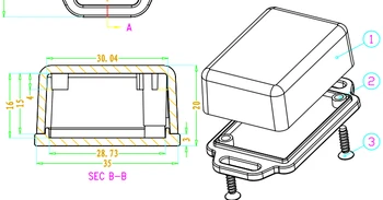 Szomk sienos, montažinė plastikinė dėžutė (10 vnt.), 51*36*20mm elektroninių projekto lauke elektroninių atveju, plastikinis korpusas, skirtas PCB abs