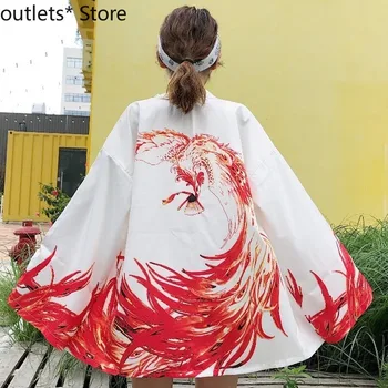 Nauja Japonų Tradicinių Kimono Retro Moterų Prarasti Plona ilgomis rankovėmis Pora Suknelė Kimono Megztinis Moterims