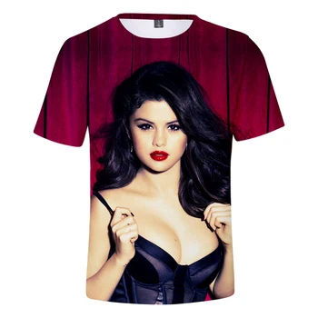 Aikooki Naują Atvykimo Selena Gomez 3D marškinėliai Vyrams, Moterims Vasaros Mados Harajuku T-shirt 3D Spausdinimo Selena Gomez O-Neck T Marškinėliai